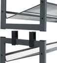 SONGMICS 3 Katlı Metal Ayakkabı Rafı, Fileli Raf, Ayarlanabilir Koyma Alanlı Düz veya Açılı Raf Zeminleri, Koridor, Giriş Alanı İçin Istiflenebilir Depo Rafı, 74x62,8x30,7 cm, Koyu Gri, Lmr03Gb