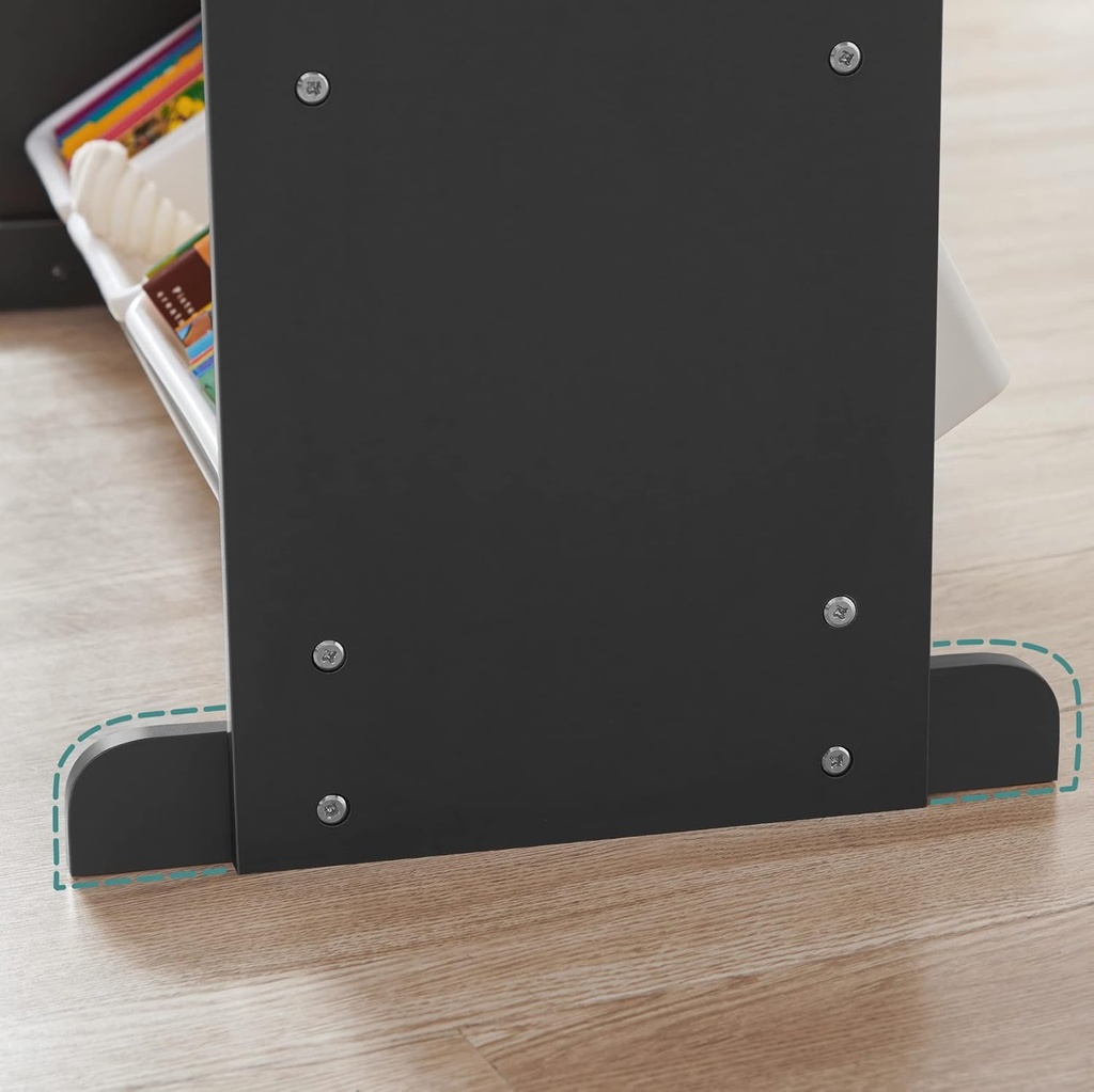 Songmics Çocuk Odası Rafı, Oyuncak Düzenleyici, Çocuklar için Ayakta Raf, Pp Plastikten Yapılmış 12 Saklama Kutusu, Çocuk Odası, Okul, Kreş, 86 X 26.5 X 78 cm, Koyu Gri-Beyaz Gkr04Gy