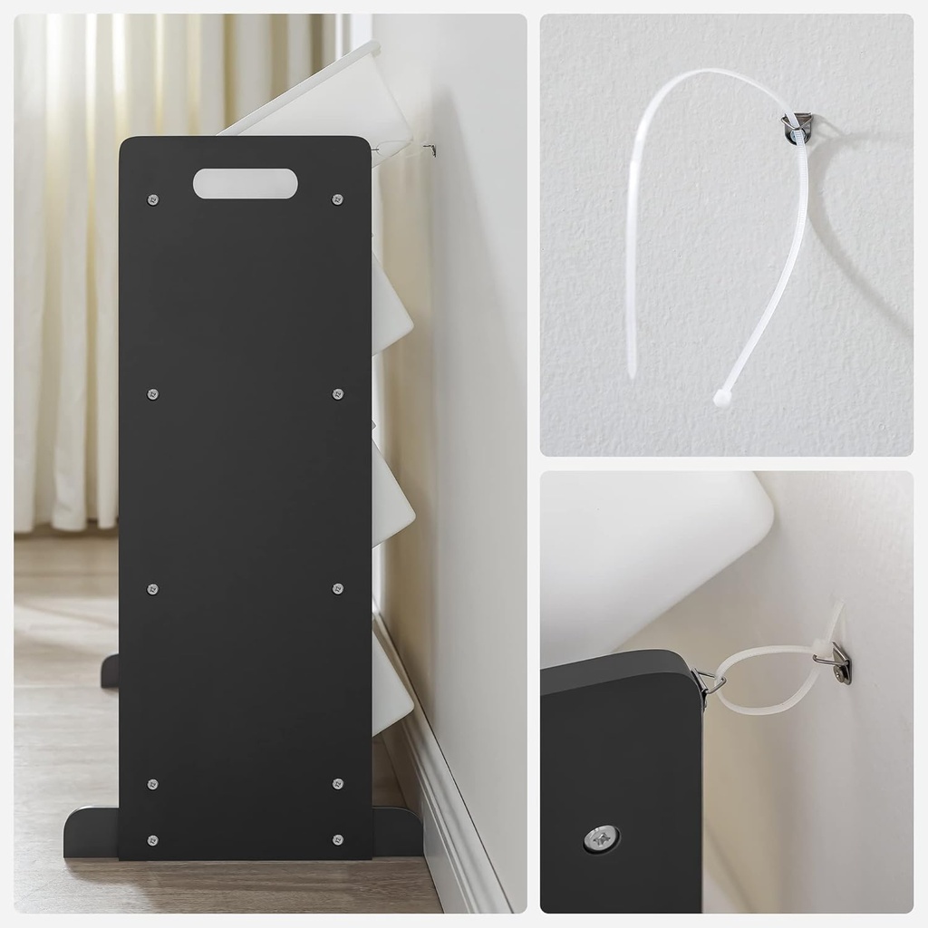 Songmics Çocuk Odası Rafı, Oyuncak Düzenleyici, Çocuklar için Ayakta Raf, Pp Plastikten Yapılmış 12 Saklama Kutusu, Çocuk Odası, Okul, Kreş, 86 X 26.5 X 78 cm, Koyu Gri-Beyaz Gkr04Gy