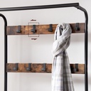 Vasagle Gardırop, Ayakkabı Tezgahı, 4'ü 1 arada tasarım, 9 Çıkarılabilir Kanca, 33.7 x 72 x 183 cm, Endüstriyel Tasarım, Vintage Kahverengi - Siyah HSR40BB