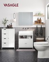 Vasagle Banyo Dolabı, Dar Banyo Dolabı, Yan Dolap, Çekmeceli Göğüs, 4 Çekmece, Dolap Kapısı, Ayarlanabilir Raf, Beyaz LHC41W