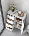 Vasagle Banyo Dolabı, Dar Banyo Dolabı, Yan Dolap, Çekmeceli Göğüs, 4 Çekmece, Dolap Kapısı, Ayarlanabilir Raf, Beyaz LHC41W