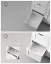 Vasagle Banyo Dolabı, Dar Banyo Dolabı, Yan Dolap, Çekmeceli Göğüs, 4 Çekmece, Dolap Kapısı, Ayarlanabilir Raf, Beyaz LHC41W