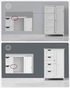 Vasagle Banyo Dolabı, Dar Banyo Dolabı, Yan Dolap, Çekmeceli Göğüs, 4 Çekmece, Dolap Kapısı, Ayarlanabilir Raf, Beyaz LHC41W