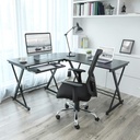 SONGMICS Lcd402B Ev, Ofis İçin Bilgisayar Masası, 150 x 138 x 75 cm, Siyah