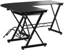 SONGMICS Lcd402B Ev, Ofis İçin Bilgisayar Masası, 150 x 138 x 75 cm, Siyah