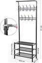 SONGMICS Hsr04W Gardırop, Elbise Standı, Boru Çapı 32 Mm, 3 Ayakkabı Raflı, 18 Metal Kancalı, Beyaz