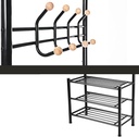 SONGMICS Hsr04B Portmanto, 18 Askılı 3 Ayakkabı Raflı, Metal, Siyah, 68,8 x 35,2 x 187 cm