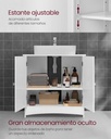Vasagle 2 Kapılı Lavabo Dolabı, Banyo Dolabı, Ayarlanabilir Raflar, Bol Depolama Alanı, 60 X 30 X 60 Cm, Beyaz Bbc01Wt