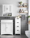 Vasagle 2 Kapılı Lavabo Dolabı, Banyo Dolabı, Ayarlanabilir Raflar, Bol Depolama Alanı, 60 X 30 X 60 Cm, Beyaz Bbc01Wt
