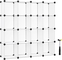 Songmics Ayakkabı Rafı 15 Küp, Plastik Raf, 153 x 31 x 153 cm, Beyaz LPC44L