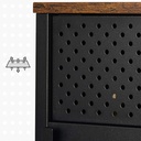 SONGMICS saklama dolabı, metal dolap, çift kapılı, manyetik kapatma, ayarlanabilir raf, çelik çerçeve, vintage kahverengi-siyah LSC102B01