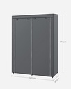 SONGMICS RYG02GY elbise dolabı, 2 elbise askılı gardırop, kıyafet muhafazası, kumaş dolap, elbise askısı, katlanabilir, giyinme odası, yatak odası, 43 x 140 x 174 cm, gri