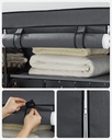 SONGMICS RYG02GY elbise dolabı, 2 elbise askılı gardırop, kıyafet muhafazası, kumaş dolap, elbise askısı, katlanabilir, giyinme odası, yatak odası, 43 x 140 x 174 cm, gri