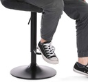 SONGMICS 2Li Set Kadife Bar Tabureleri, Yüksekliği Ayarlanabilir Döner Tabureler, Mutfak Sandalyeleri, Sırtlık ve Ayaklık, Metal Koyu Gri Ljb014G01