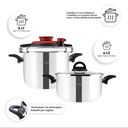 Emsan Vera Düdüdklü Tencere Seti 4+6 Lt Kırmızı