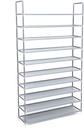 Songmics 10 Katlı Ayakkabı Rafı, 100x29x175 CM, Gri, LSR10G