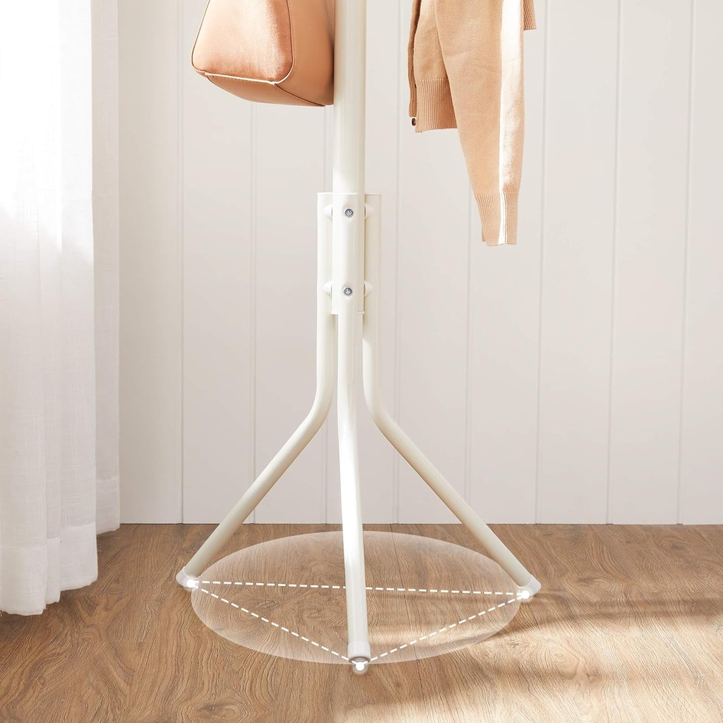 SONGMICS Askı Standı, Sağlam Metal Elbise Askısı, Gardırop Boyu Yaklaşık 182 cm, Beyaz, Rcr19W