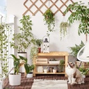 SONGMICS Ayakkabı Rafı, Ayakkabı Dolabı, Oturma Banklı, Bambu, 3 Raf Zeminli, 70 x 28 x 45 cm, Koridor, Banyo, Oturma Odası ve Antre İçin Ideal Lbs04N