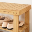 SONGMICS Ayakkabı Rafı, Ayakkabı Dolabı, Oturma Banklı, Bambu, 3 Raf Zeminli, 70 x 28 x 45 cm, Koridor, Banyo, Oturma Odası ve Antre İçin Ideal Lbs04N