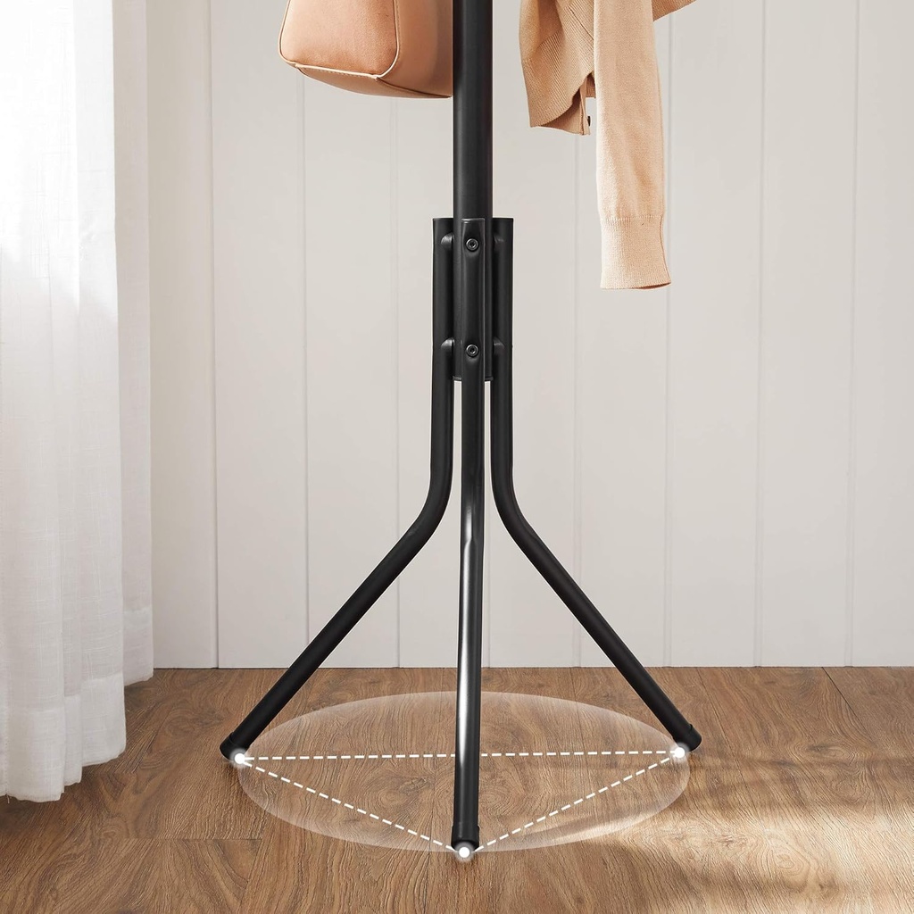 SONGMICS Askı Standı, Sağlam Metal Elbise Askısı, Gardırop Boyu Yaklaşık 182 cm, Siyah, Rcr19B