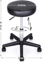 SONGMICS Döner Tabure, Tekerlekli, Yüksekliği Ayarlanabilir Tekerlekli Tabure, 46-58 cm Suni Deri Kaplı Çalışma Taburesi, Siyah Ljb61B
