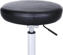 SONGMICS Döner Tabure, Tekerlekli, Yüksekliği Ayarlanabilir Tekerlekli Tabure, 46-58 cm Suni Deri Kaplı Çalışma Taburesi, Siyah Ljb61B