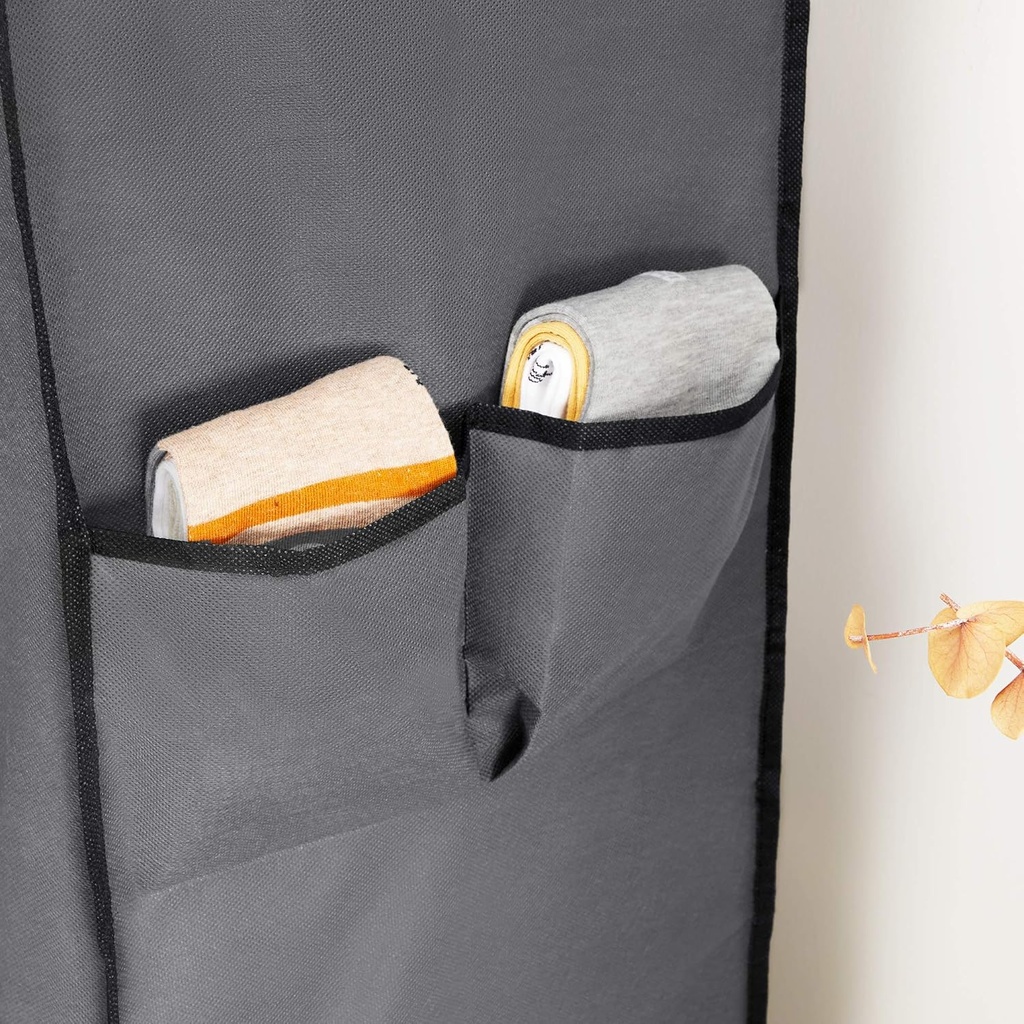 Songmics Toz Geçirmez Örtülü 10 Katlı Ayakkabı Rafı, 88x28x160 CM, Gri, RXJ36G