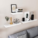 VASAGLE duvar rafı, kitaplar, resimler, dekorasyon, yüzer raf, 80 x 20 x 3,8 cm, ofis rafı, MDF, oturma odası, mutfak, koridor, yatak odası, banyo için duvar panosu, beyaz LWS28WT