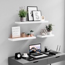 VASAGLE duvar rafı, kitaplar, resimler, dekorasyon, yüzer raf, 80 x 20 x 3,8 cm, ofis rafı, MDF, oturma odası, mutfak, koridor, yatak odası, banyo için duvar panosu, beyaz LWS28WT