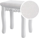SONGMICS 3 aynalı ve tabureli tuvalet masası, 7 çekmece, eğim koruması, lüks, 145 x 90 x 40 cm, beyaz RDT91W