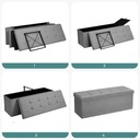 Songmics Depolama Alanlı Tabure, 110 x 38 x 38 cm, 300 kg'a Kadar Dayanıklı, Açık Gri LSF71G
