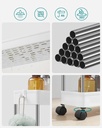 SONGMICS 4 Tier Plastic Mobile Shelf, Slim Space Saving Organizer, for Small Spaces, Kitchen, Bathroom, Office, 42 x 13.5 x 87 cm, White KSC08WT