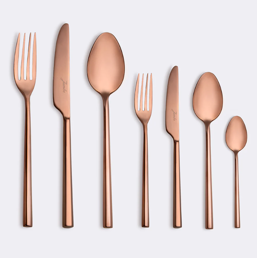 Jumbo 1001 Titanyum Bronz 12 Kişilik 84 Parça Çatal Kaşık Bıçak Takımı