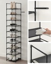 SONGMICS 10 katlı ayakkabı rafı, ayakkabı standı, yerden tasarruf sağlayan ayakkabı saklama, 33 x 33 x 173 cm, metal çerçeve, dokuma olmayan kumaş raflar, koridor, yatak odası, siyah LSR110B02