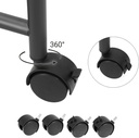 SONGMICS çamaşır ayırıcı, tekerlekli ve 2 bölmeli, çamaşır sepeti, çıkarılabilir çantalı çamaşır arabası, toplam kapasite 90 l, siyah, LSF002BK