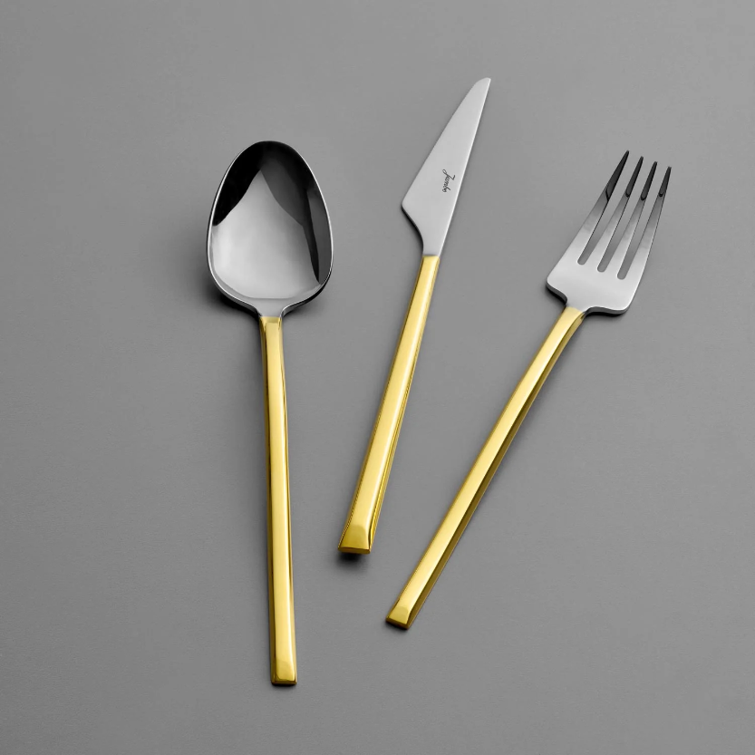 Jumbo 5500 12 Kişilik 84 Parça Altın Çatal Kaşık Bıçak Takımı