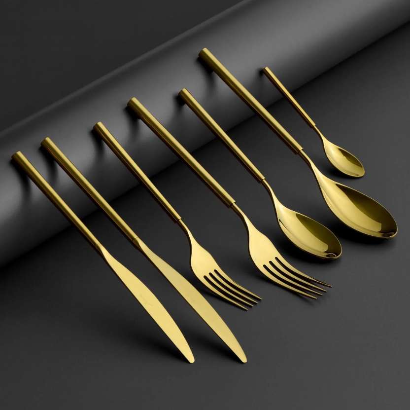 Jumbo 6000 Roller Titanyum Gold 84 Parça 12 Kişilik Çatal Kaşık Bıçak Seti
