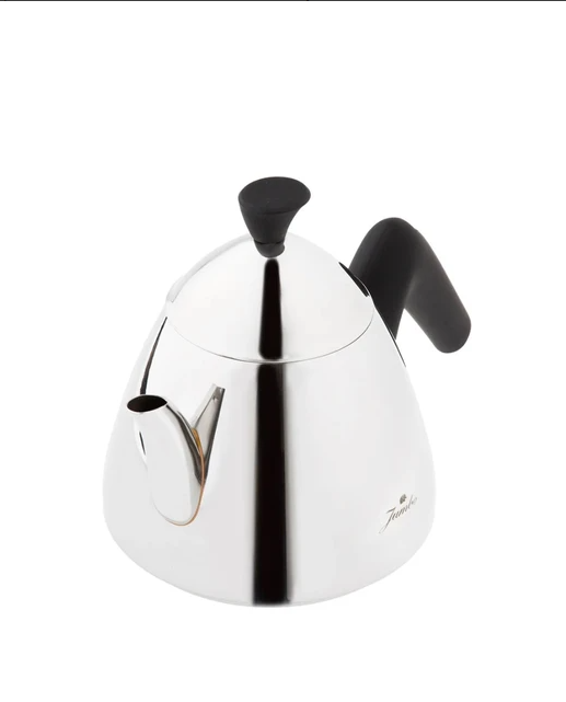 Jumbo Çaydanlık Takımı Paslanmaz Çelik Siyah Kulp ile 1 lt Demlik 2 lt Su Kapasitesi