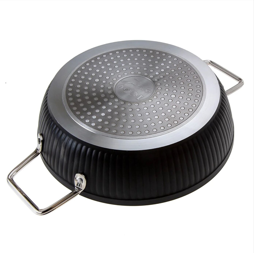 Jumbo duplin black indüksiyon tabanlı basık tencere 26 cm