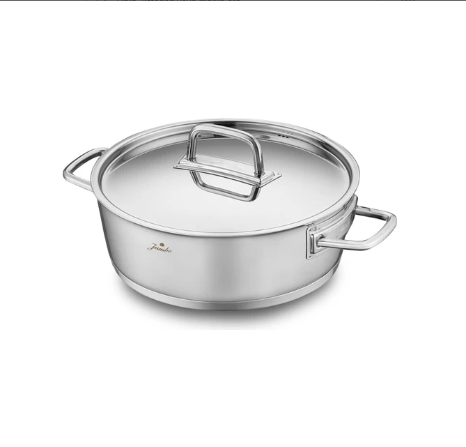 Jumbo Felix 8 Parça 26 cm Paslanmaz Çelik Derin Tencere Seti – Isıya Dayanıklı, Şık ve Dayanıklı Tasarım