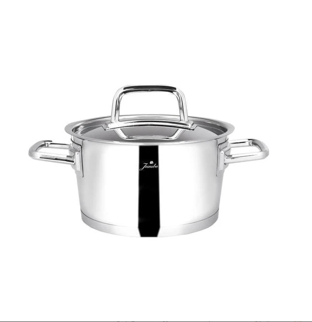 Jumbo Felix 8 Parça 26 cm Paslanmaz Çelik Derin Tencere Seti – Isıya Dayanıklı, Şık ve Dayanıklı Tasarım