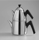 Jumbo Lizbon 3 Lt Siyah Paslanmaz Çelik Çaydanlık – Bakalit Kulplu, Kendinden Süzgeçli, Dayanıklı Tasarım
