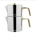 Jumbo Metalix Çaydanlık Paslanmaz Çelik ve Titanyum Gold Detaylarla 1,5 lt Kapasite