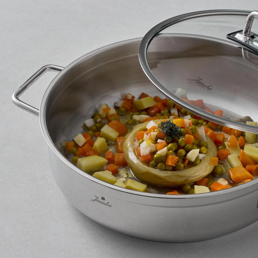 Jumbo Modena 26 cm Basık Çelik Tencere