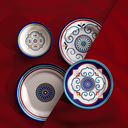 Jumbo Morocco 24 Parça 6 Kişilik Desenli Porselen Yemek Takımı Çok Renkli