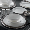 Jumbo Silva 61 Parça 12 Kişilik Beyaz Porselen Yemek Takımı Modern Tasarım