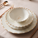 Karaca Elegance Bone Aries Metalic 24 Parça 6 Kişilik New Bone Porselen Metalik Desenli Şık Tasarımlı Yemek Takımı