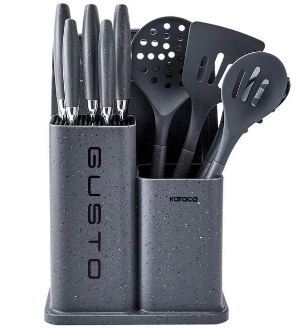 Karaca Gusto Siyah 12 Parça Bıçak/kesme Tahtası Seti