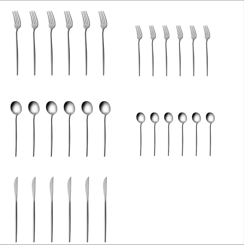 Karaca Orion Platin 30 Parça 6 Kişilik Çatal Kaşık Bıçak Seti